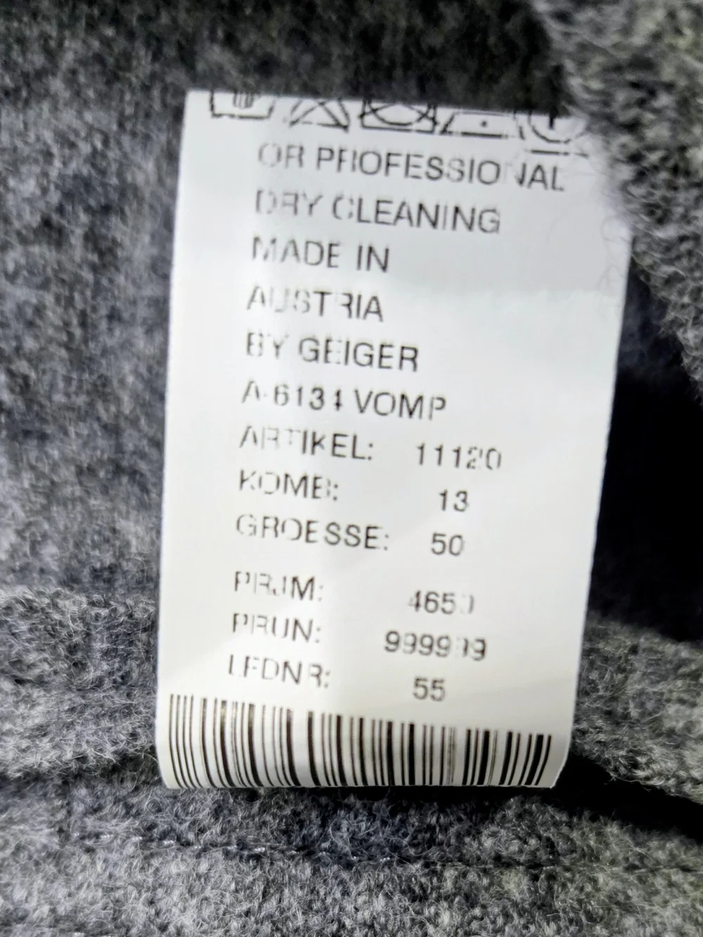Geiger Austria Women’s Sz 18 Gray Pure New Wool Coat Plus Size - Picture 6 of 12